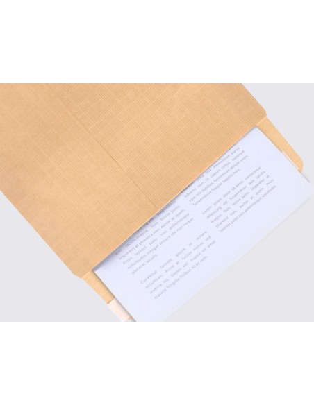 Sobre liderpapel bolsa fuelle kraft 250x353x30 mm solapa tira de silicona papel 120gr cajade 50 unidades