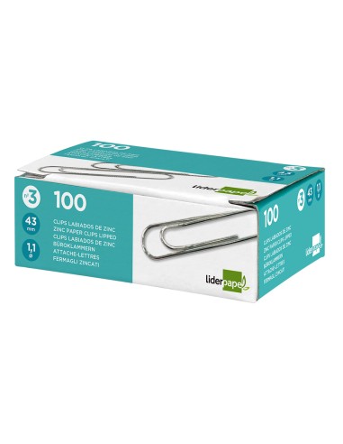 Clips liderpapel nº3 labiados 43 mm caja de 100...