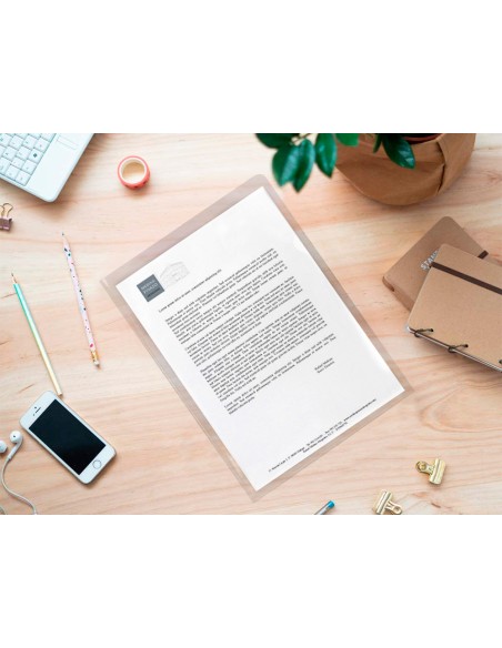 Carpeta dossier uñero plastico q-connect 180 mc folio transparente