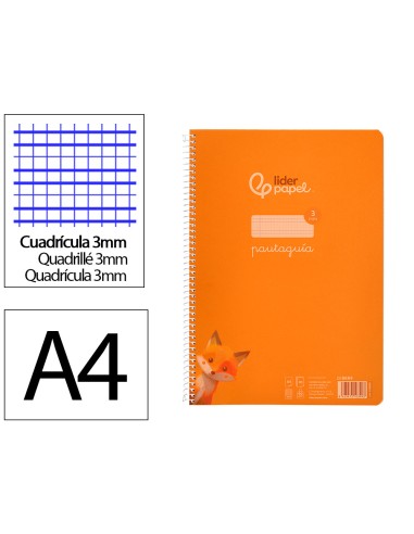 Cuaderno espiral liderpapel a4 pautaguia tapa...