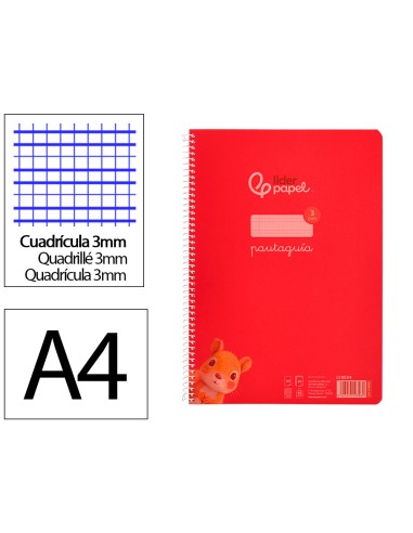Cuaderno espiral liderpapel a4 pautaguia tapa...