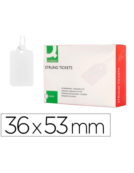 Etiquetas colgantes q-connect 36x53 mm caja de 500 unidades