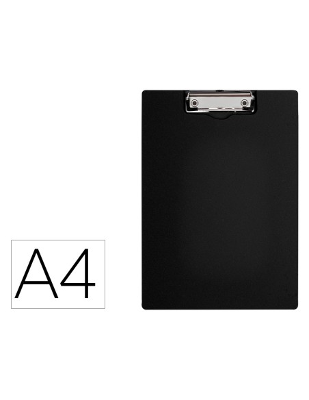 Carpeta q-connect miniclip superior din a4 plastico 50% reciclado negro grosor 2,1 mm