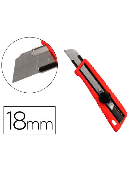 Cuter q-connect plastico ancho bloqueo de la hoja por rueda guia metalica para la cuchilla 18 mm xd-190 blister 1 unida