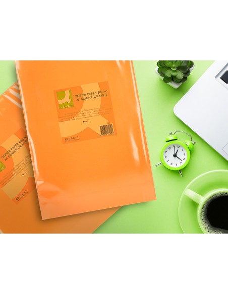 Papel color q-connect din a3 80 gr naranja intenso paquete de 500 hojas