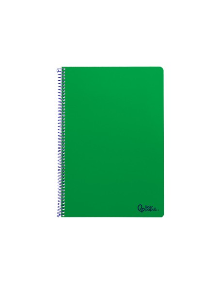 Cuaderno espiral liderpapel a4 smart tapa blanda 80h 75gr cuadro 4mm con margen color verde