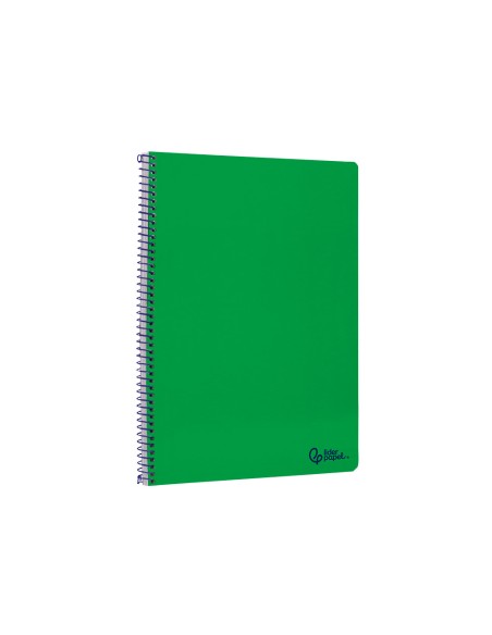 Cuaderno espiral liderpapel a4 smart tapa blanda 80h 75gr cuadro 4mm con margen color verde