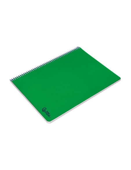 Cuaderno espiral liderpapel a4 smart tapa blanda 80h 75gr cuadro 4mm con margen color verde
