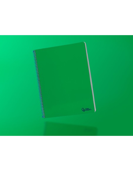 Cuaderno espiral liderpapel a4 smart tapa blanda 80h 75gr cuadro 4mm con margen color verde
