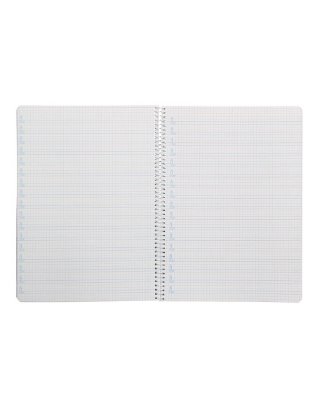 Cuaderno espiral liderpapel a4 pautaguia tapa plastico 80h 90gr cuadro pautado 4mm con margen color verde