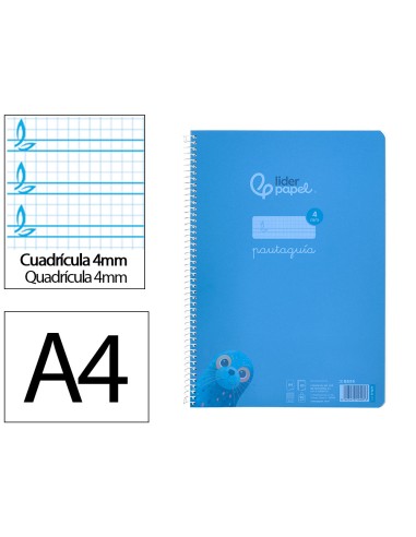 Cuaderno espiral liderpapel a4 pautaguia tapa...