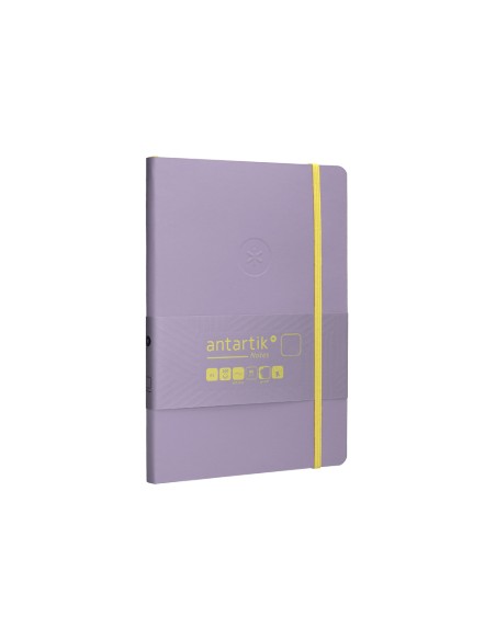 Cuaderno con gomilla antartik notes tapa blanda a5 hojas lisas morado y amarillo 80 hojas 80 gr fsc
