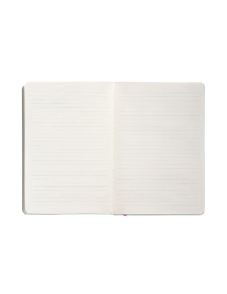 Cuaderno con gomilla antartik notes tapa blanda a5 hojas rayas rosa y turquesa 80 hojas 80 gr fsc