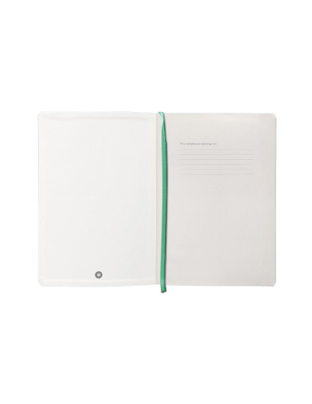 Cuaderno con gomilla antartik notes tapa blanda a5 hojas puntos gris y turquesa 80 hojas 80 gr fsc