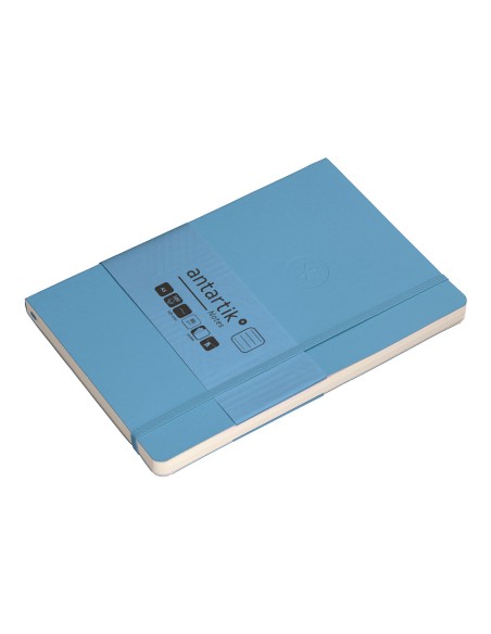 Cuaderno con gomilla antartik notes tapa blanda a5 hojas rayas azul claro 80 hojas 80 gr fsc