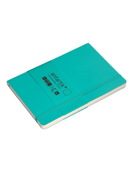 Cuaderno con gomilla antartik notes tapa blanda a5 hojas lisas turquesa 80 hojas 80 gr fsc