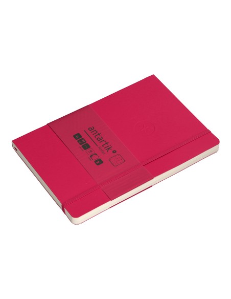 Cuaderno con gomilla antartik notes tapa blanda a5 hojas puntos burdeos 80 hojas 80 gr fsc