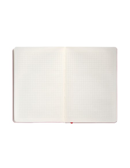 Cuaderno con gomilla antartik notes tapa blanda a5 hojas cuadricula rojo 80 hojas 80 gr fsc