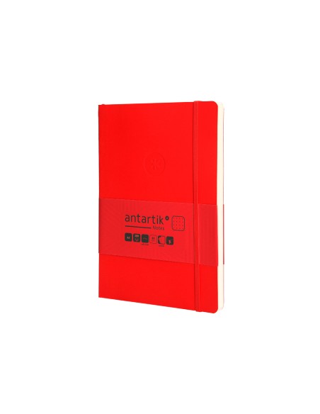 Cuaderno con gomilla antartik notes tapa blanda a5 hojas puntos rojo 80 hojas 80 gr fsc