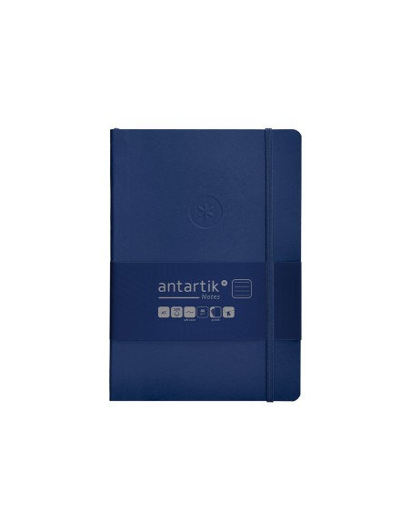Cuaderno con gomilla antartik notes tapa blanda a5 hojas rayas azul marino 80 hojas 80 gr fsc
