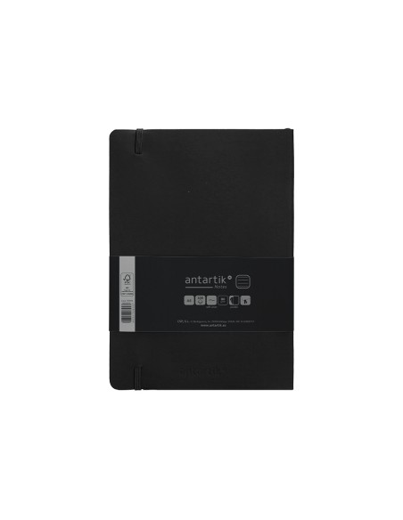 Cuaderno con gomilla antartik notes tapa blanda a5 hojas rayas negro 80 hojas 80 gr fsc