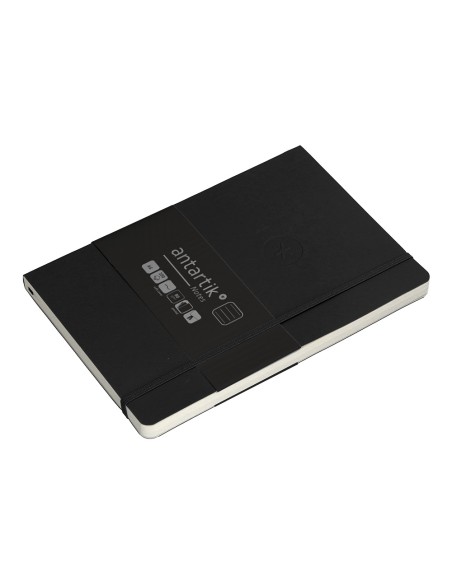 Cuaderno con gomilla antartik notes tapa blanda a5 hojas rayas negro 80 hojas 80 gr fsc