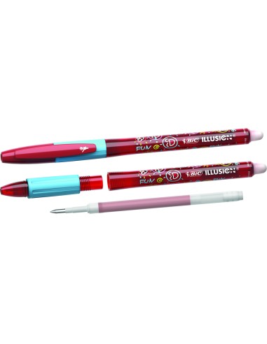 Boligrafo bic gelocity illusion borrable rojo...