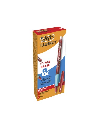 Boligrafo bic gelocity illusion borrable rojo...
