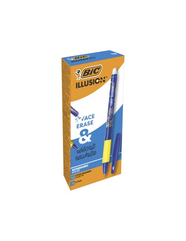 Boligrafo bic gelocity illusion borrable azul...