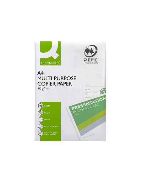 Papel fotocopiadora q-connect faster din a4 80 gramos paquete de 500 hojas