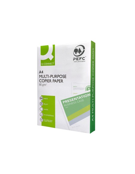 Papel fotocopiadora q-connect faster din a4 80 gramos paquete de 500 hojas