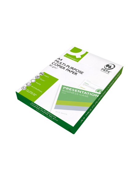 Papel fotocopiadora q-connect faster din a4 80 gramos paquete de 500 hojas