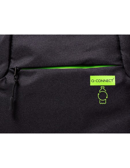 Mochila para portatil q-connect 15,6\" negra con asa 2 bolsillos exteriores 320x430x140 mm