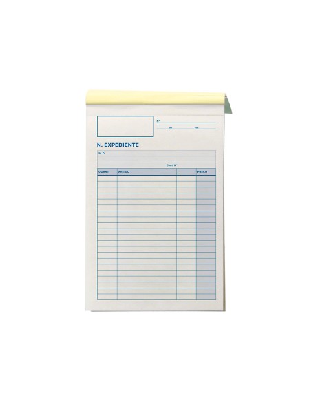 Talonario liderpapel notas de expediente cuarto duplo texto en portugues