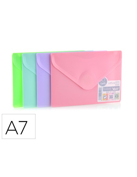 Carpeta office box dossier v-lock din a7 cierre velcro colores pastel surtidos