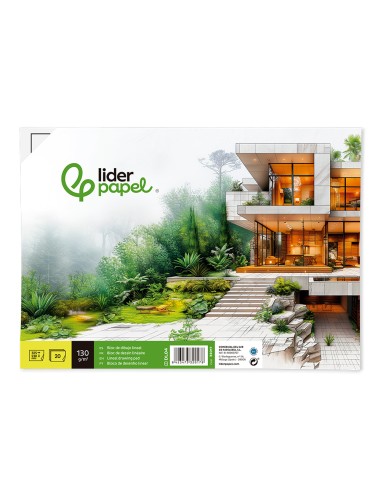 Bloc dibujo liderpapel lineal encolado...