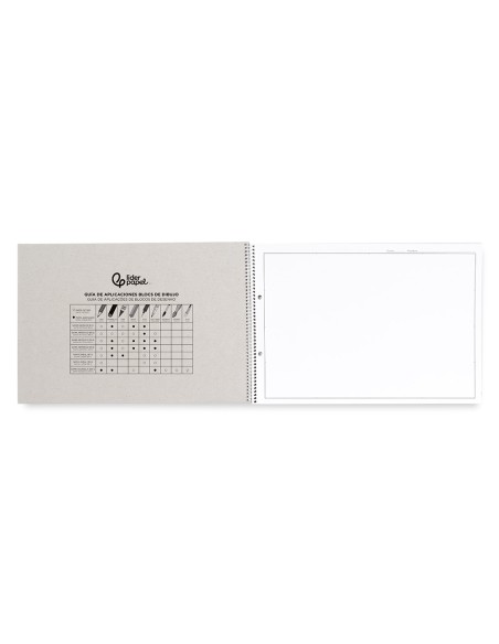 Bloc dibujo liderpapel lineal espiral 230x325mm 20 hojas 130gr/m2 con recuadro 2 taladros perforado