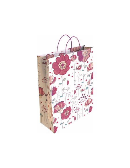Bolsa para regalo basika papel estucado 160 g todo año con asa retorcida tamaño s 24+10x32 cm