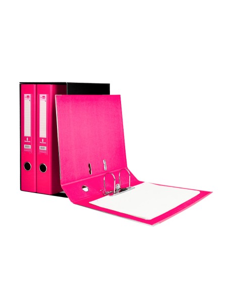 Modulo liderpapel 3 archivadores folio 2 anillas mecanismo de palanca 52mm rosa