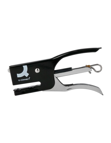 Grapadora q-connect de tenaza kf22340 metalica color negro capacidad 12 hojas usa grapas numero 10
