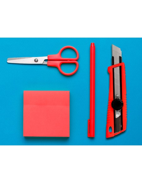 Cuter q-connect plastico ancho bloqueo de la hoja por rueda guia metalica para la cuchilla 18 mm xd-190 blister 1 unida