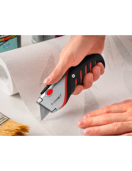 Cuter q-connect metalico ancho aleacion de aluminio - 2 cuchillas de repuesto - cuchilla 19 mm xd-8300 blister 1 unida