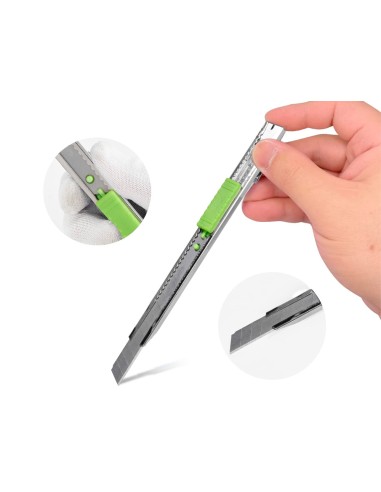 Cuter q-connect metalico estrecho cuchilla 9 mm...