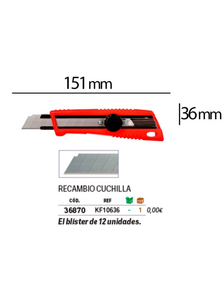 Cuter q-connect plastico ancho bloqueo de la hoja por rueda guia metalica para la cuchilla 18 mm xd-190 blister 1 unida