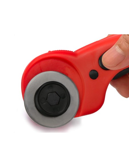 Cuter q-connect rotatorio medidas 22x56x165 mm cuchilla circular 45 mm xd-38 blister 1 unidad