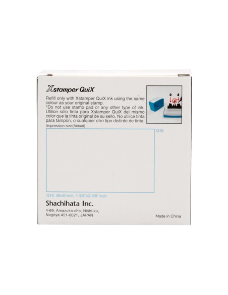 Sello x'stamper quix personalizable color azul medidas 36x61 mm q-16