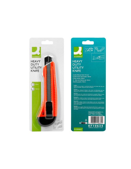 Cuter q-connect plastico ancho retractil cuchilla 18 mm xd-38 blister 1 unidad