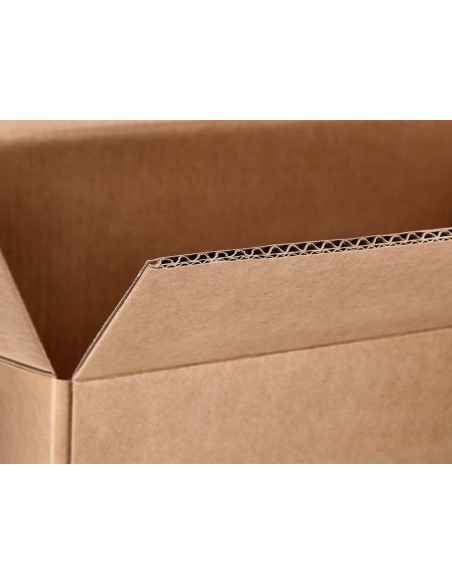 Caja para embalar q-connect americana con fondo automaticoy asas carton canal simple 5 mm color kraft 425x300x200 mm