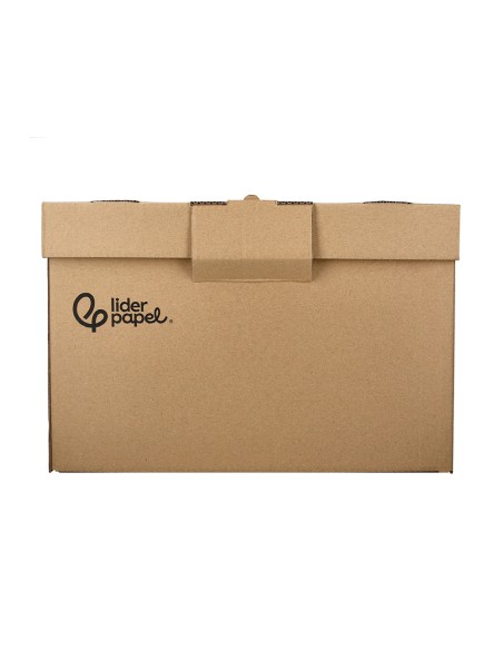 Cajon contenedor liderpapel carton manual para 3 cajas archivo definitivo folio / 3 archivadores a-z 387x333x260mm