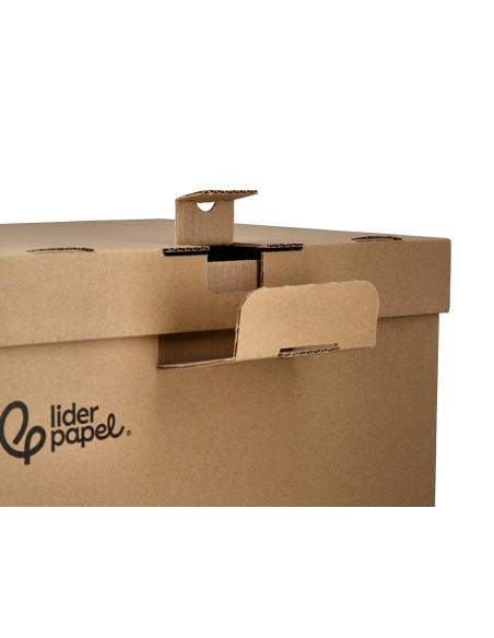 Cajon contenedor liderpapel carton manual para 5 cajas archivo definitivo folio / 6 archivadores a-z 540x410x300mm